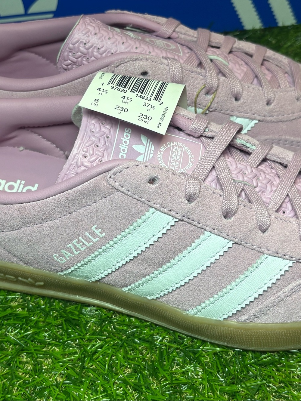 adidas Gazelle Pink Suede Sneakers with White Stripes
